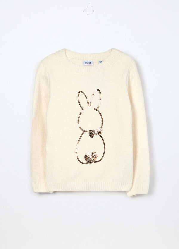 Tricot in ciniglia con paillettes bambina