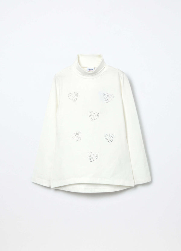 Lupetto in jersey di cotone stretch bambina