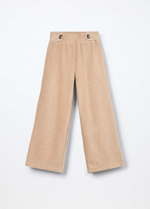 Pantaloni misto cotone velour bambina