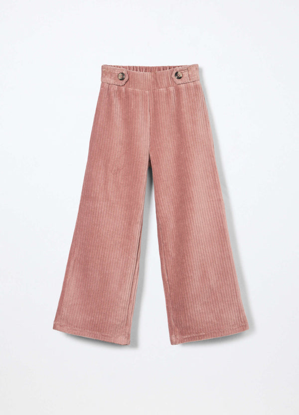 Pantaloni misto cotone velour bambina