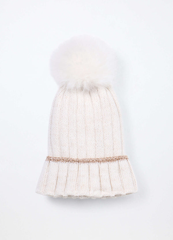 Berretto tricot con pon pom