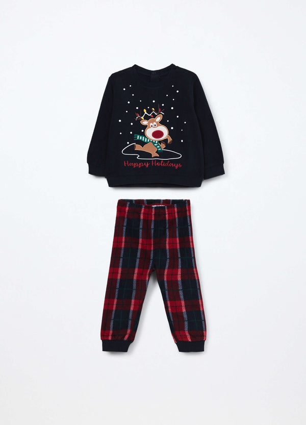 Set pigiama lungo in pile neonato blukids