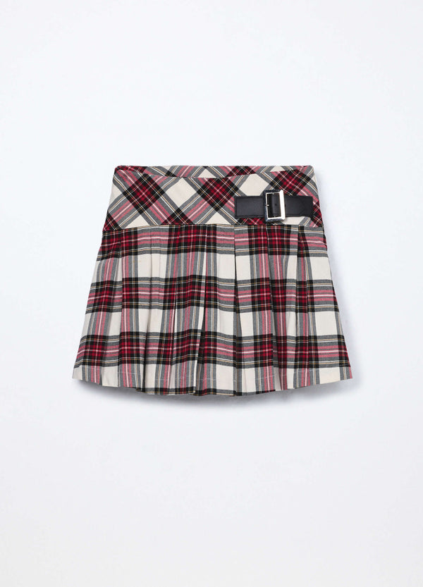 Gonna a quadri misto viscosa Blukids ragazza