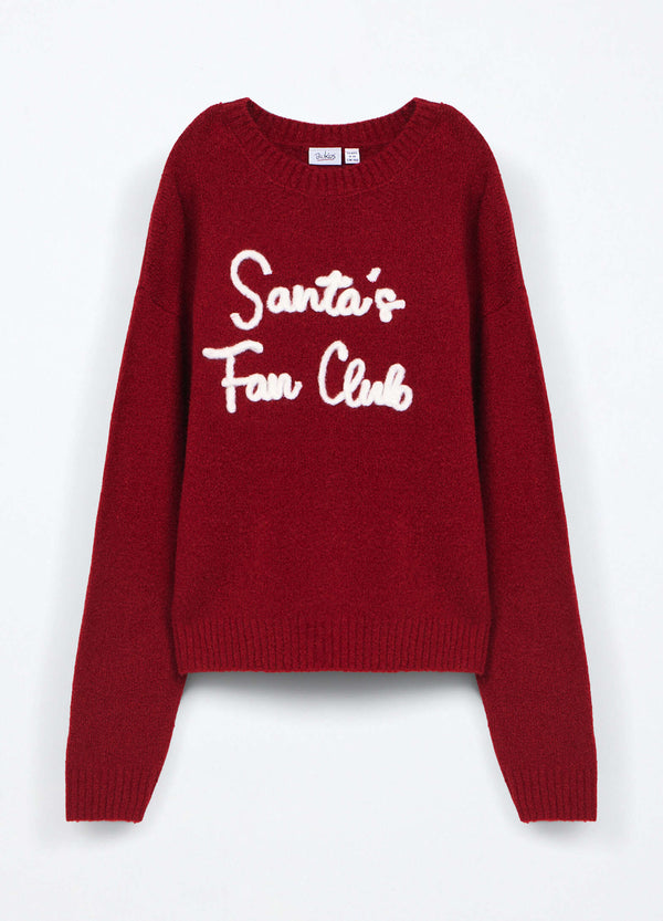 Girocollo tricot con ricamo Blukids ragazza