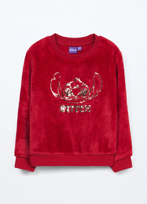 Felpa in pile con paillettes bambina