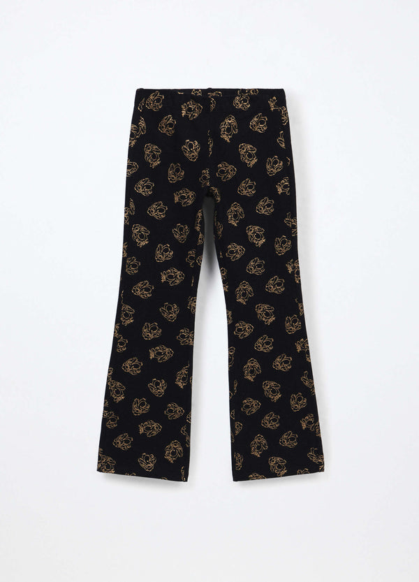 Leggings in cotone felpato Stitch bambina