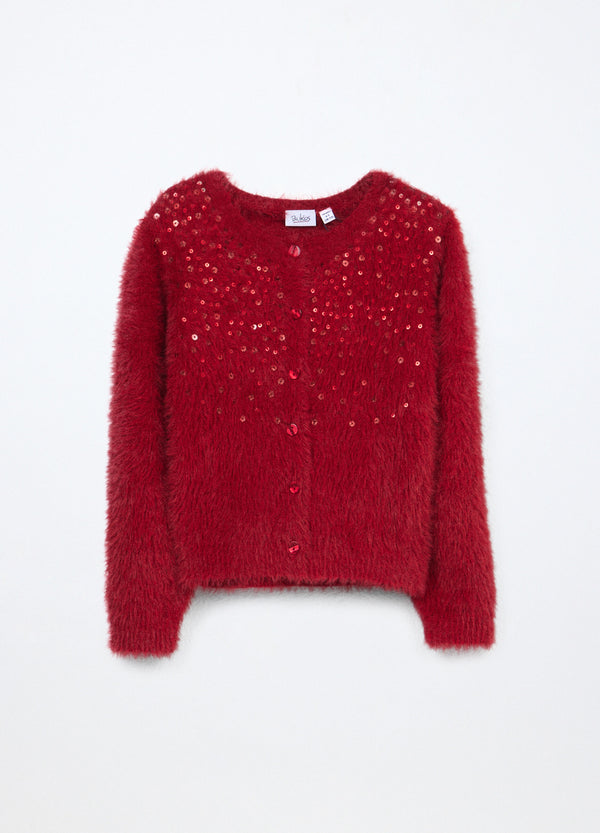 Cardigan con paillettes bambina