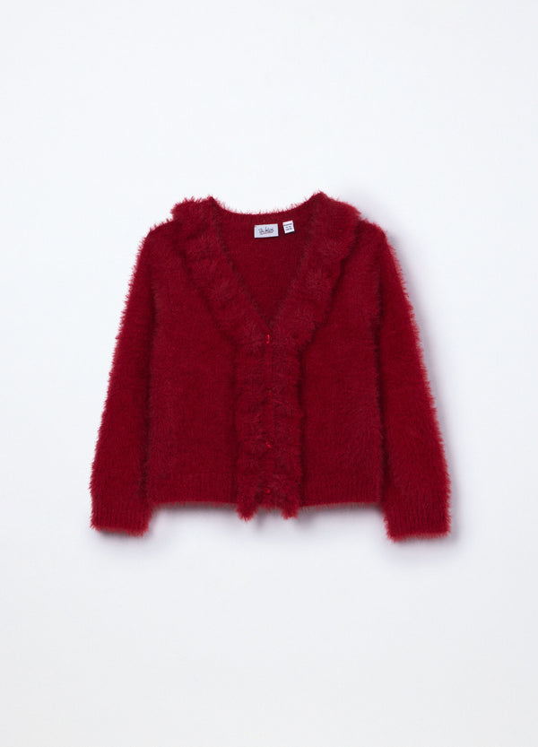 Cardigan in eco fur neonata