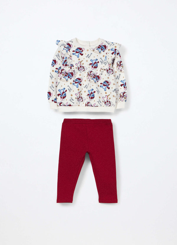 Jogging set in cotone fleece stretch neonata