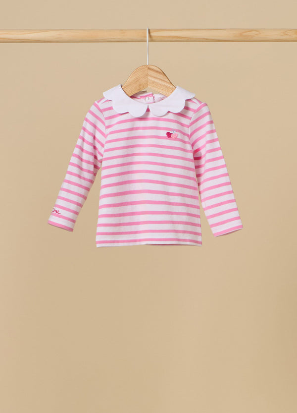 T-shirt in cotone stretch neonata