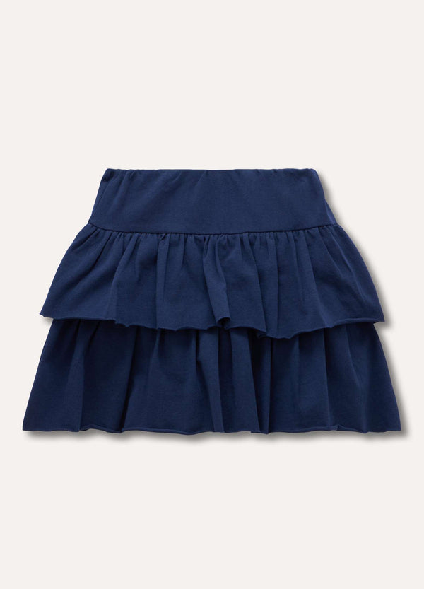 Gonna a balze in cotone stretch bambina