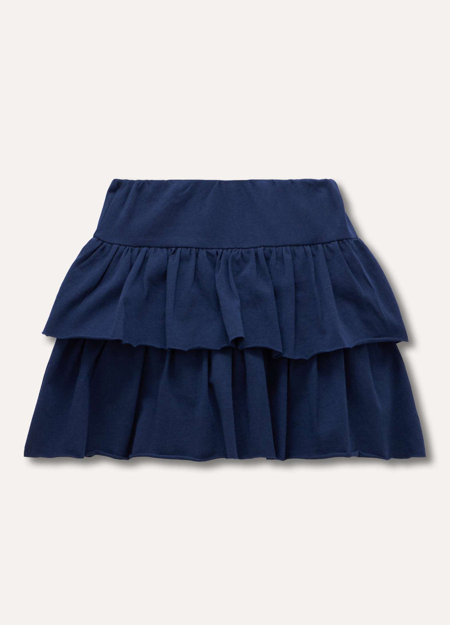 Gonna a balze in cotone stretch bambina