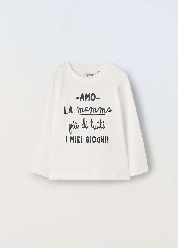 T-shirt in puro cotone a maniche lunghe neonato