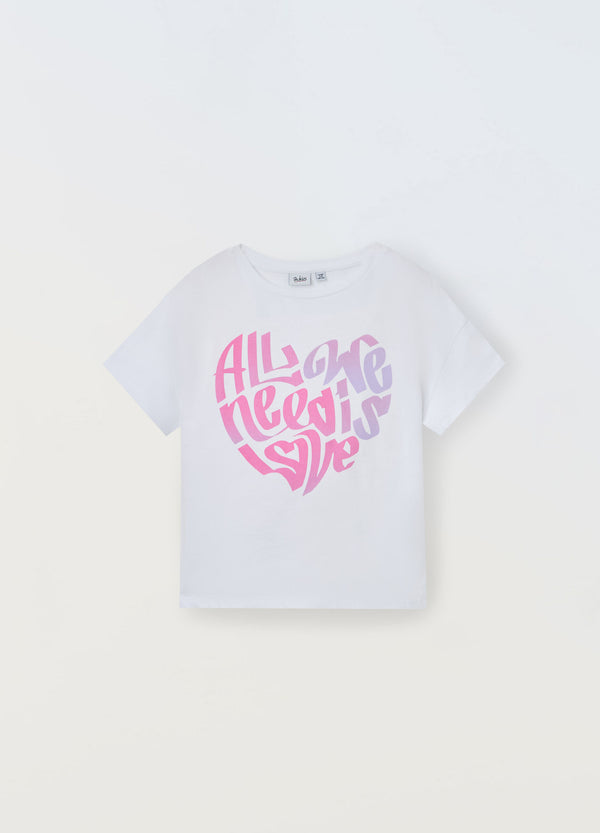 T-shirt in puro cotone ragazza Blukids
