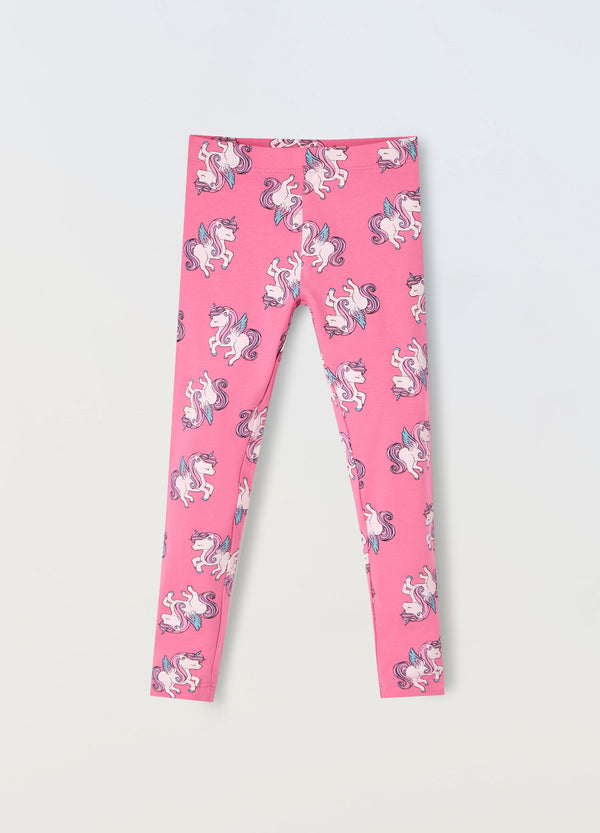 Leggings in cotone stretch bambina