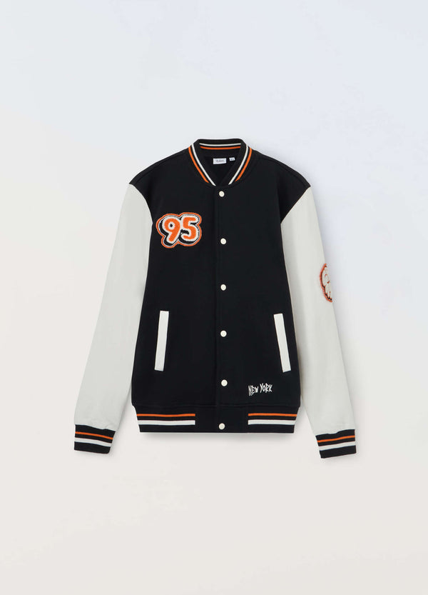 Giacca varsity in puro cotone ragazzo