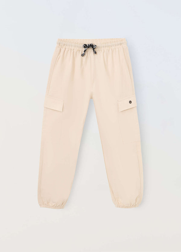 Joggers cargo in felpa di puro cotone bambino