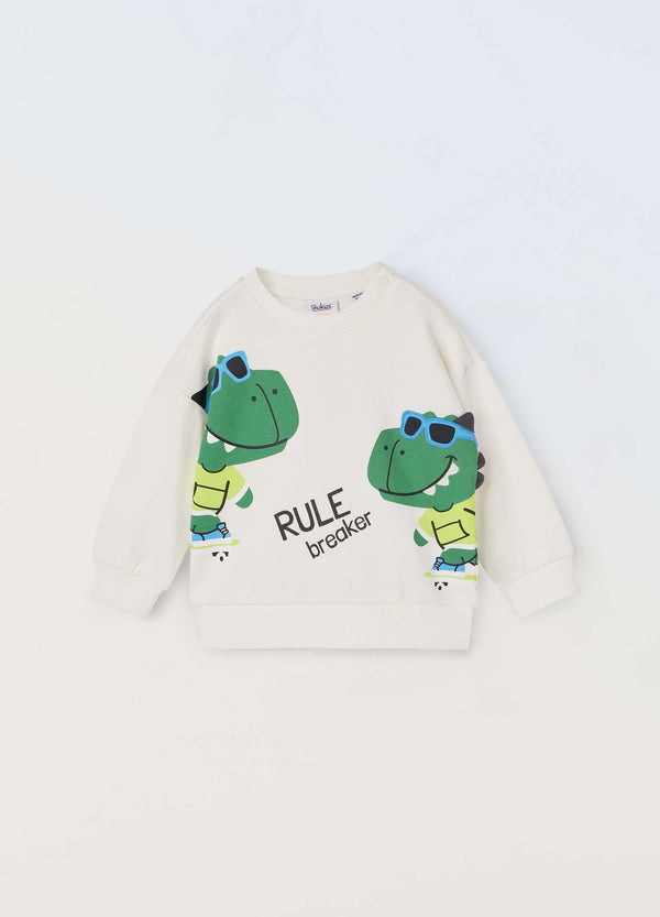Felpa in french terry di puro cotone neonato