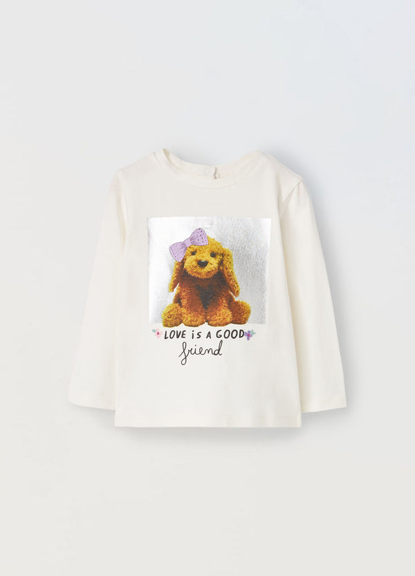 T-shirt in cotone stretch neonata