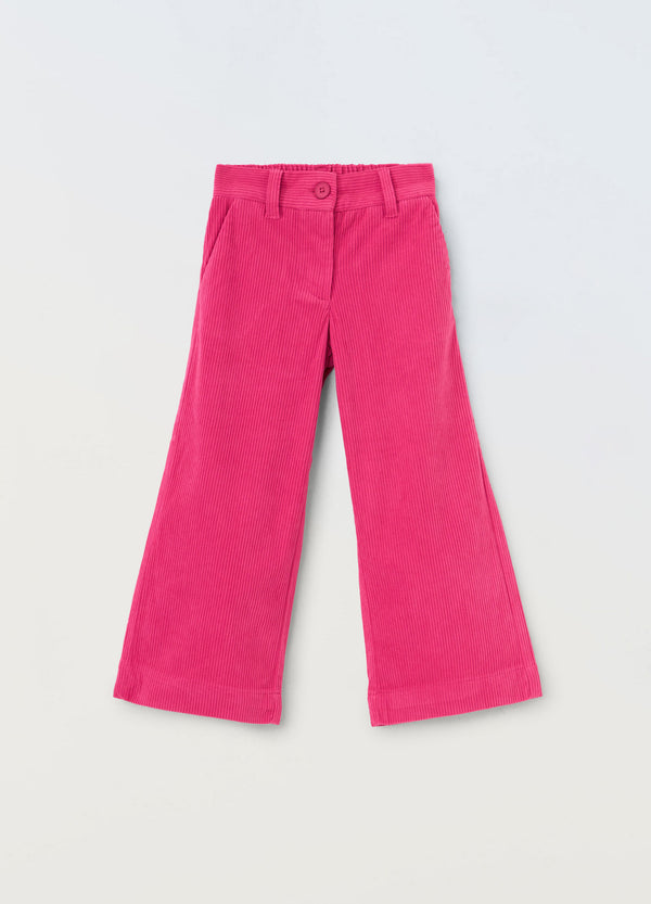 Pantaloni palazzo in velluto a coste bambina