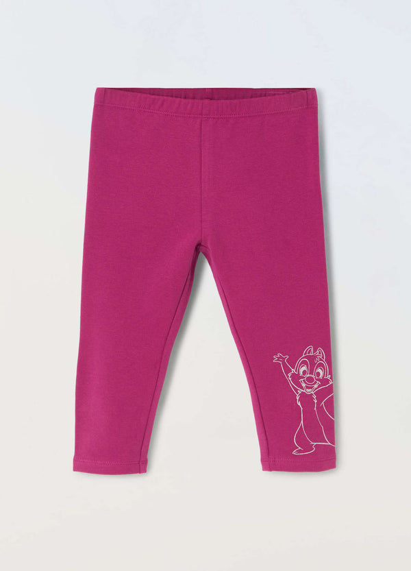 Leggings in felpa stretch di cotone neonata