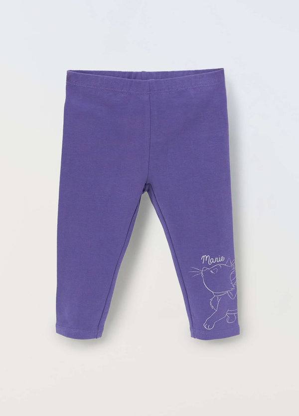 Leggings in cotone fleece neonata