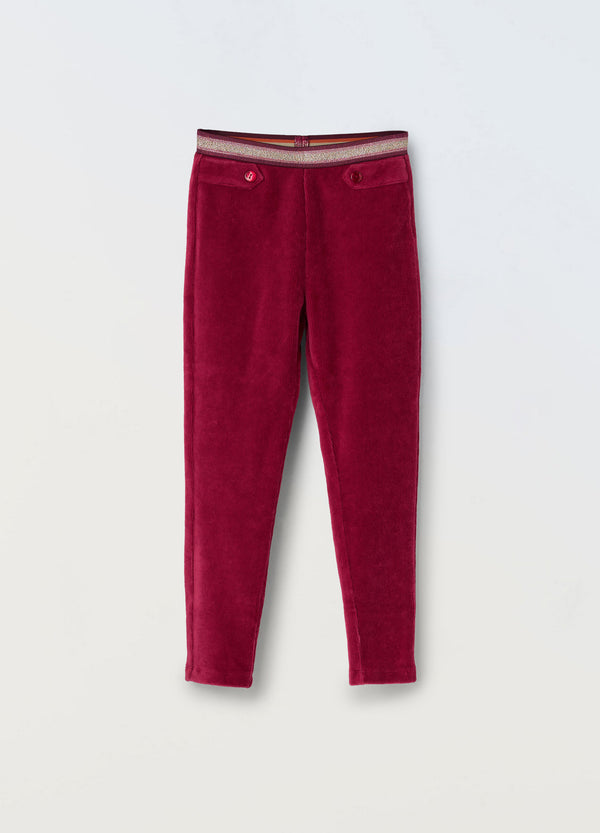 Jogger in costina di misto cotone bambina