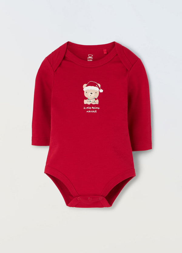 Body in puro cotone Blukids natalizia neonato