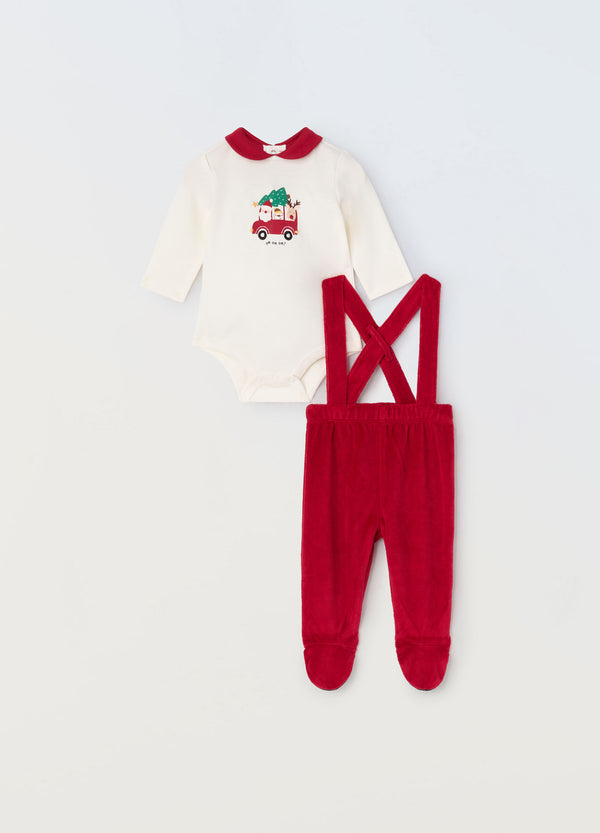 Set in interlock di puro cotone neonato Blukids natalizio