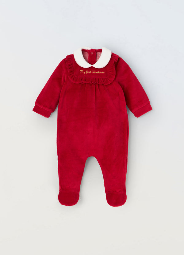 Tutina velour natalizia Blukids neonata