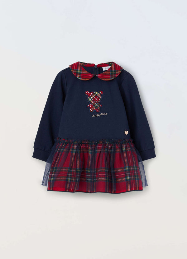 Vestito in felpa di cotone stretch neonata