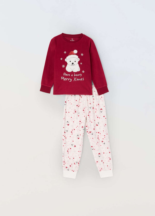 Set pigiama lungo in pile bambina blukids