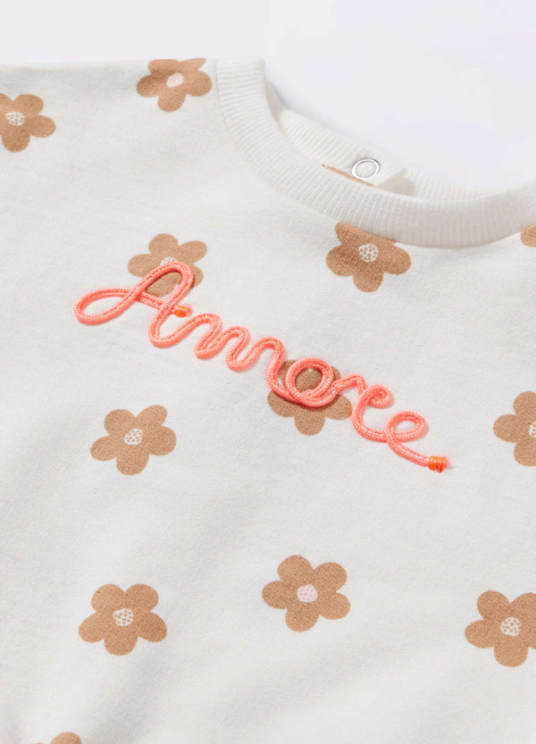 Felpa in french terry di misto cotone neonata
