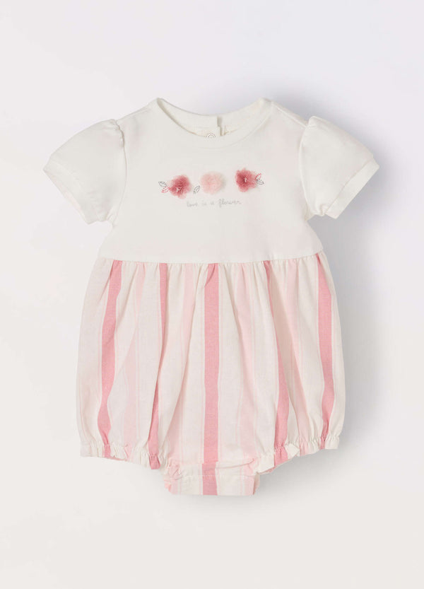 Pagliaccetto in cotone stretch neonata