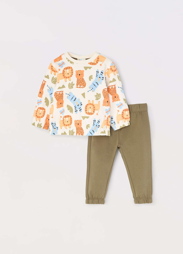 Jogging set in felpa di puro cotone neonato