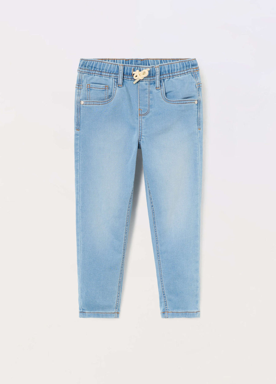 Joggers in french terry denim bambino
