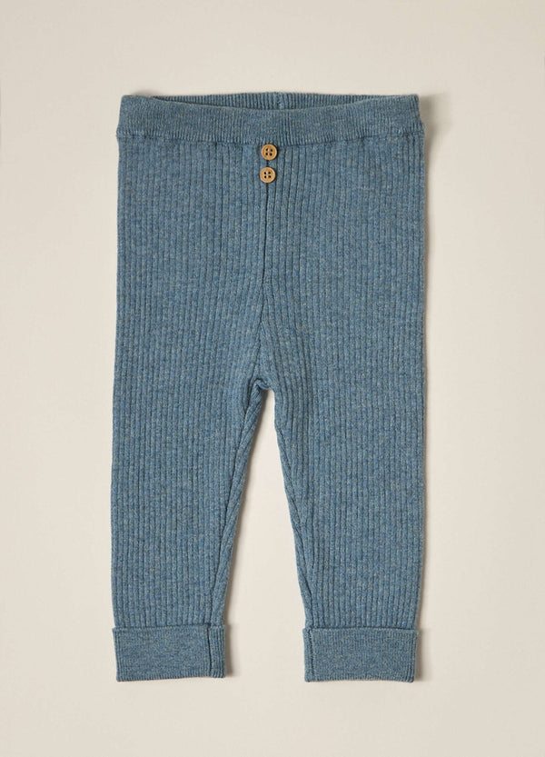 Leggings in costina di puro cotone neonato