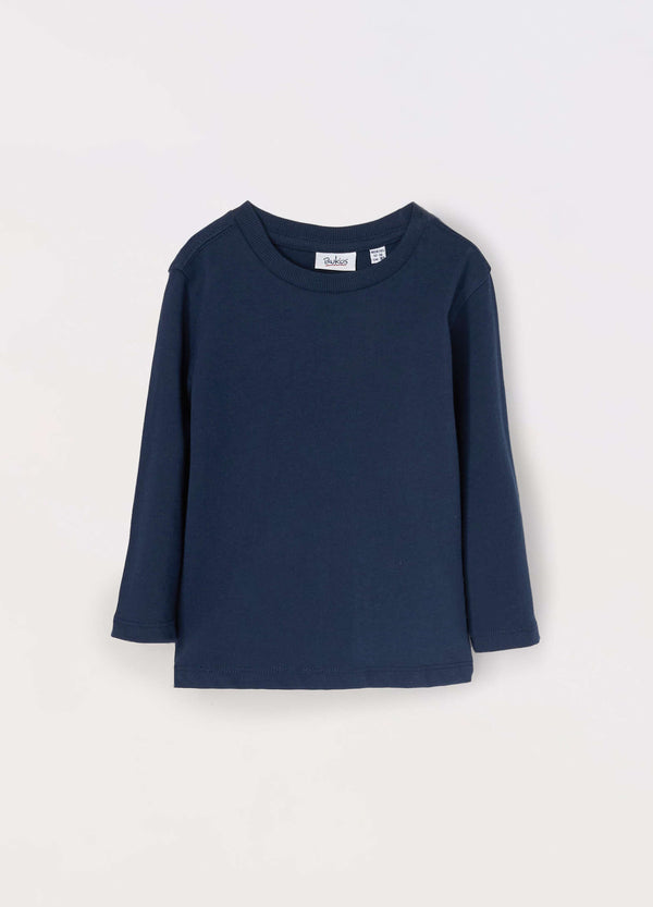 T-shirt a maniche lunghe in puro cotone neonato