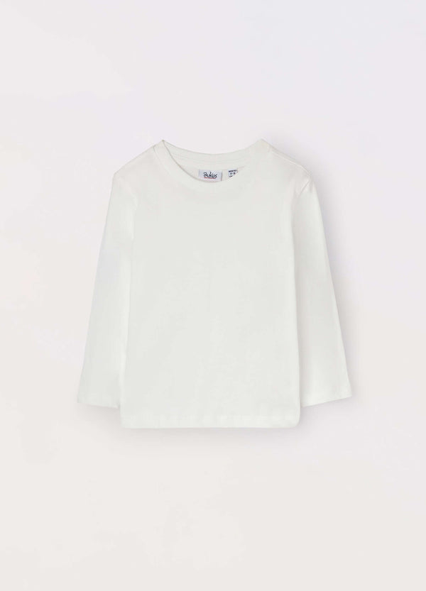 T-shirt a maniche lunghe in puro cotone neonato