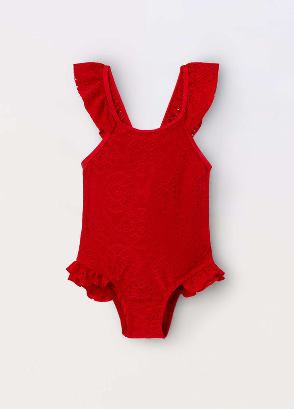 Costume intero ricamato neonata