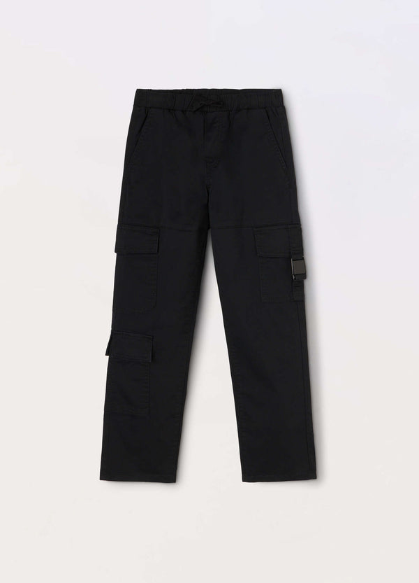 Pantaloni cargo in twill di cotone stretch ragazzo