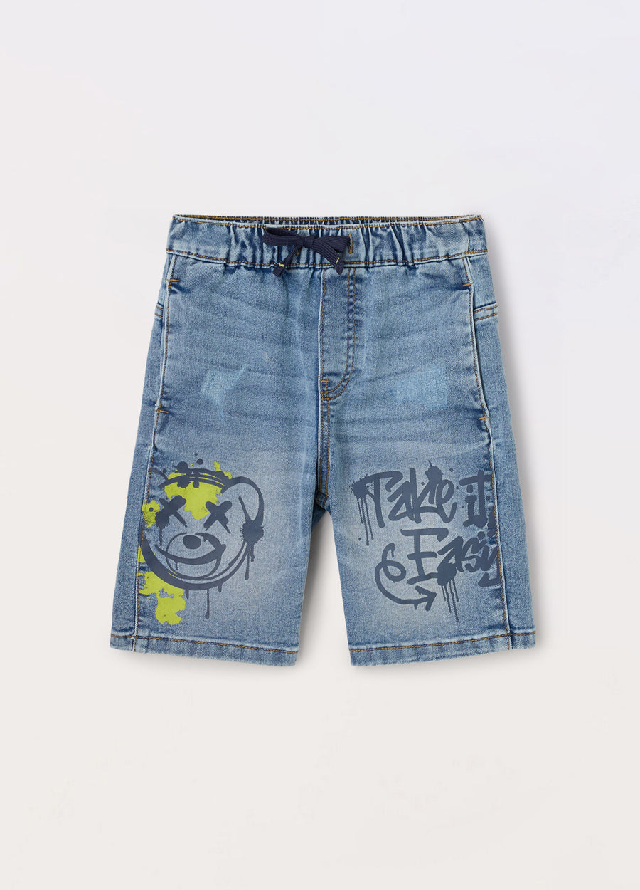 Shorts in denim misto cotone bambino