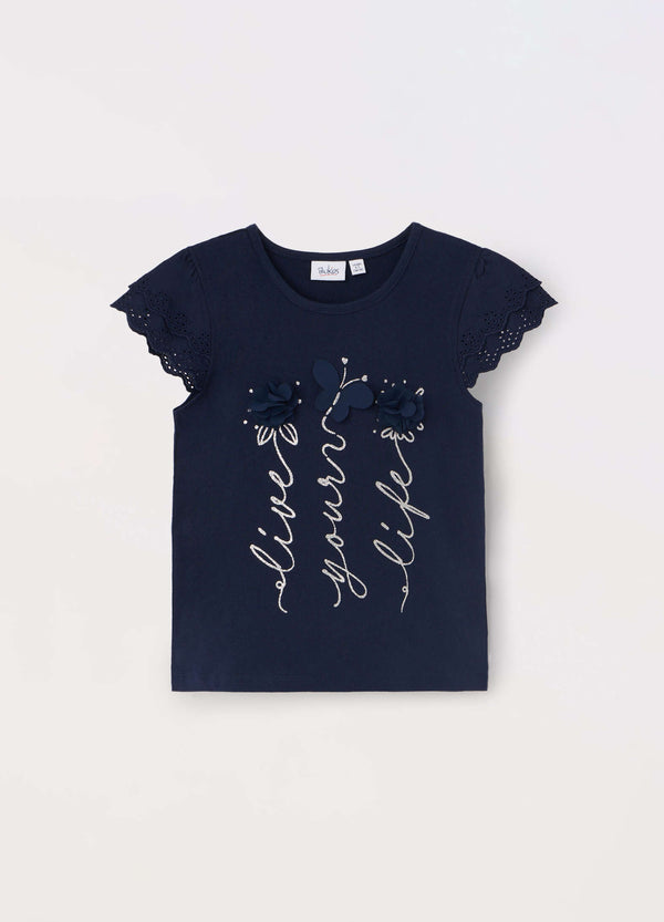 T-shirt in jersey di puro cotone bambina