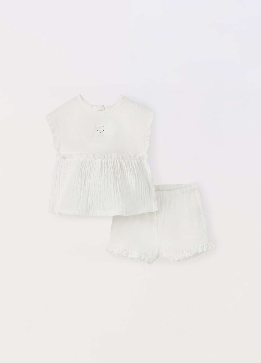 Set in jersey di cotone stretch neonata