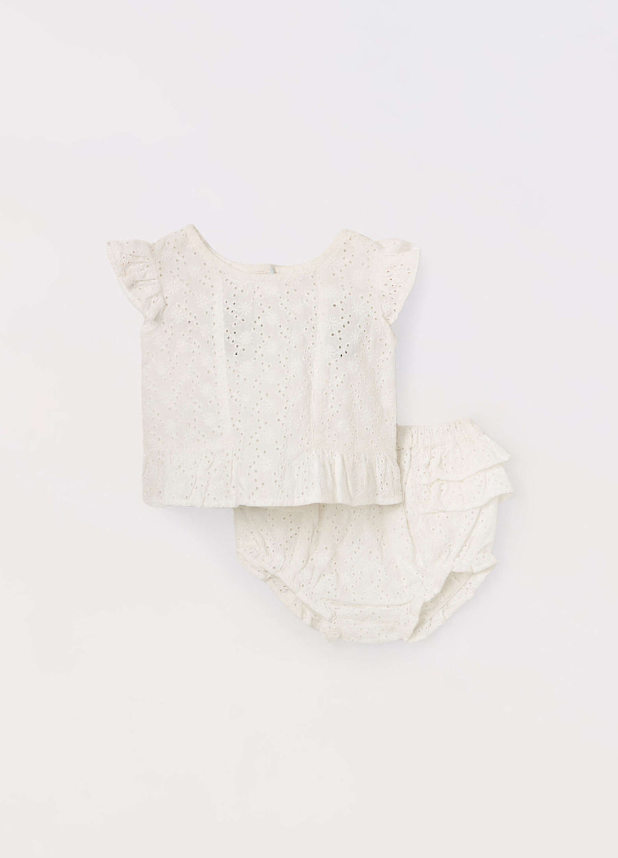 Set in puro cotone sangallo neonata