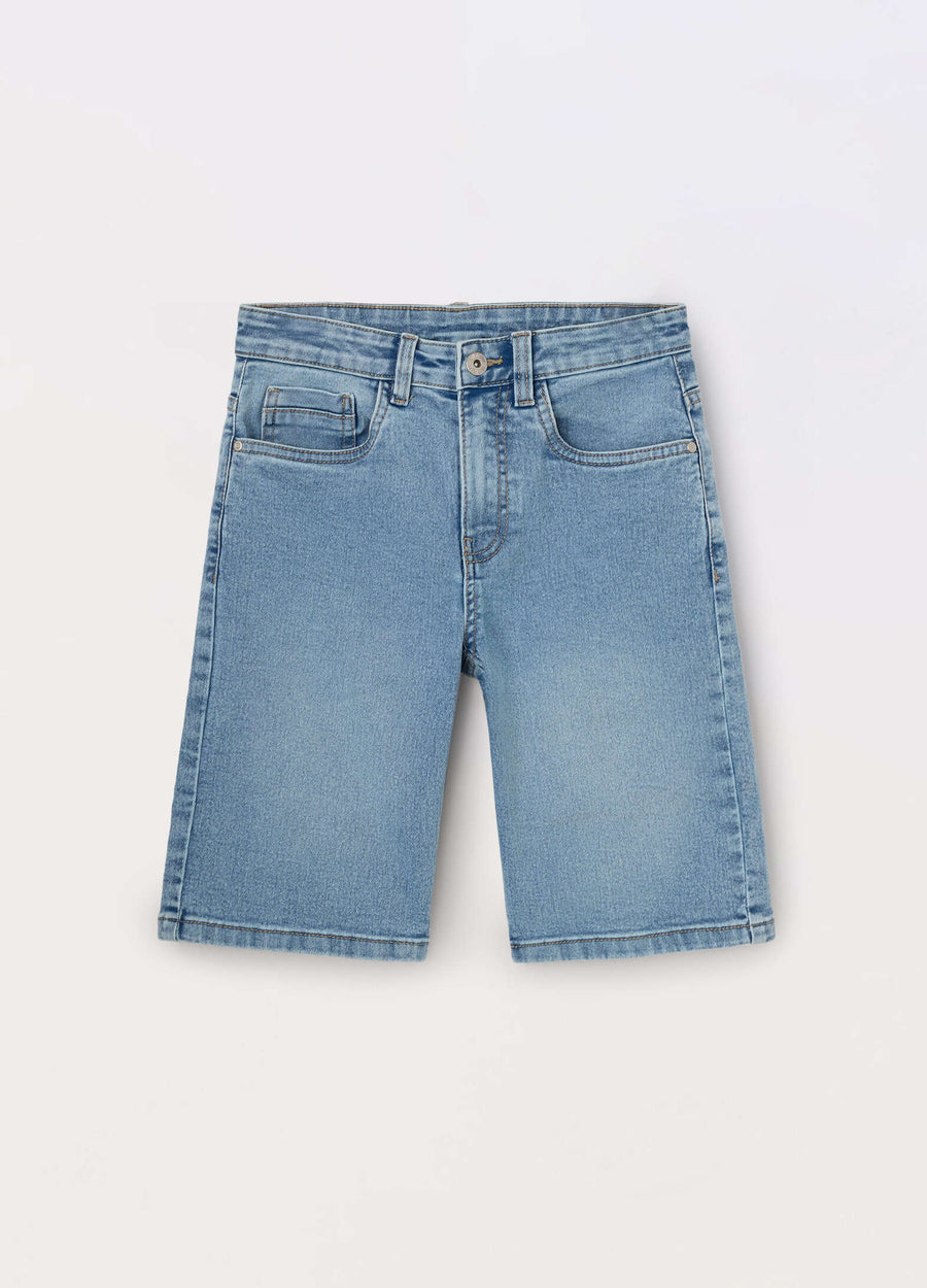 Shorts in denim misto cotone ragazzo