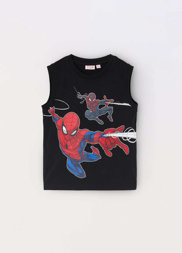T-shirt smanicata in jersey di puro cotone bambino