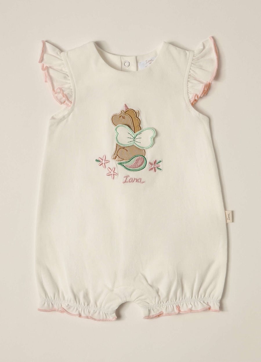 Pagliaccetto in cotone stretch neonata