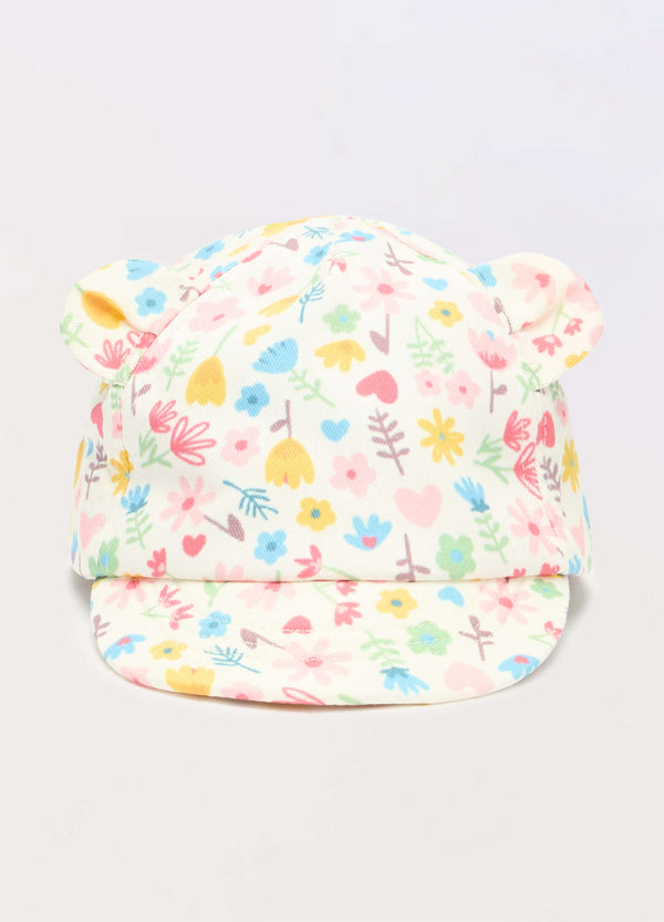 Cappello da baseball in twill di puro cotone neonata