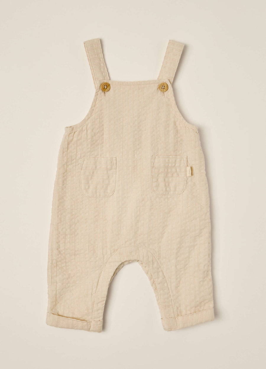 Salopette in puro cotone seersucker neonato